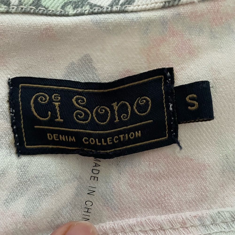 Ci Sono size S floral denim vest - Picture 2 of 6